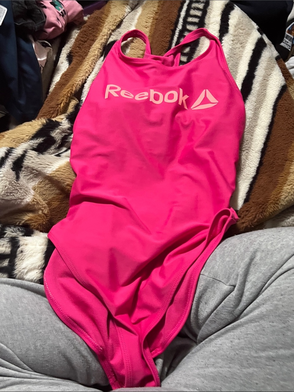 Reebok Bright Pink Ladies One-Piece Swim Suit size medium $10